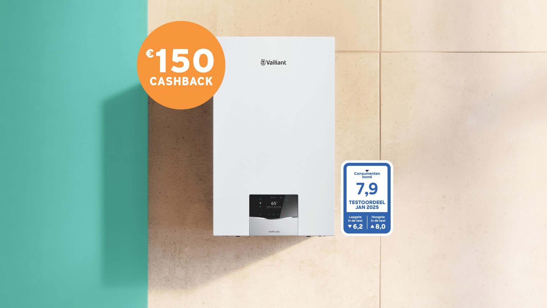 Vaillant ecoTEC plus cv-ketel met 150 euro cashback