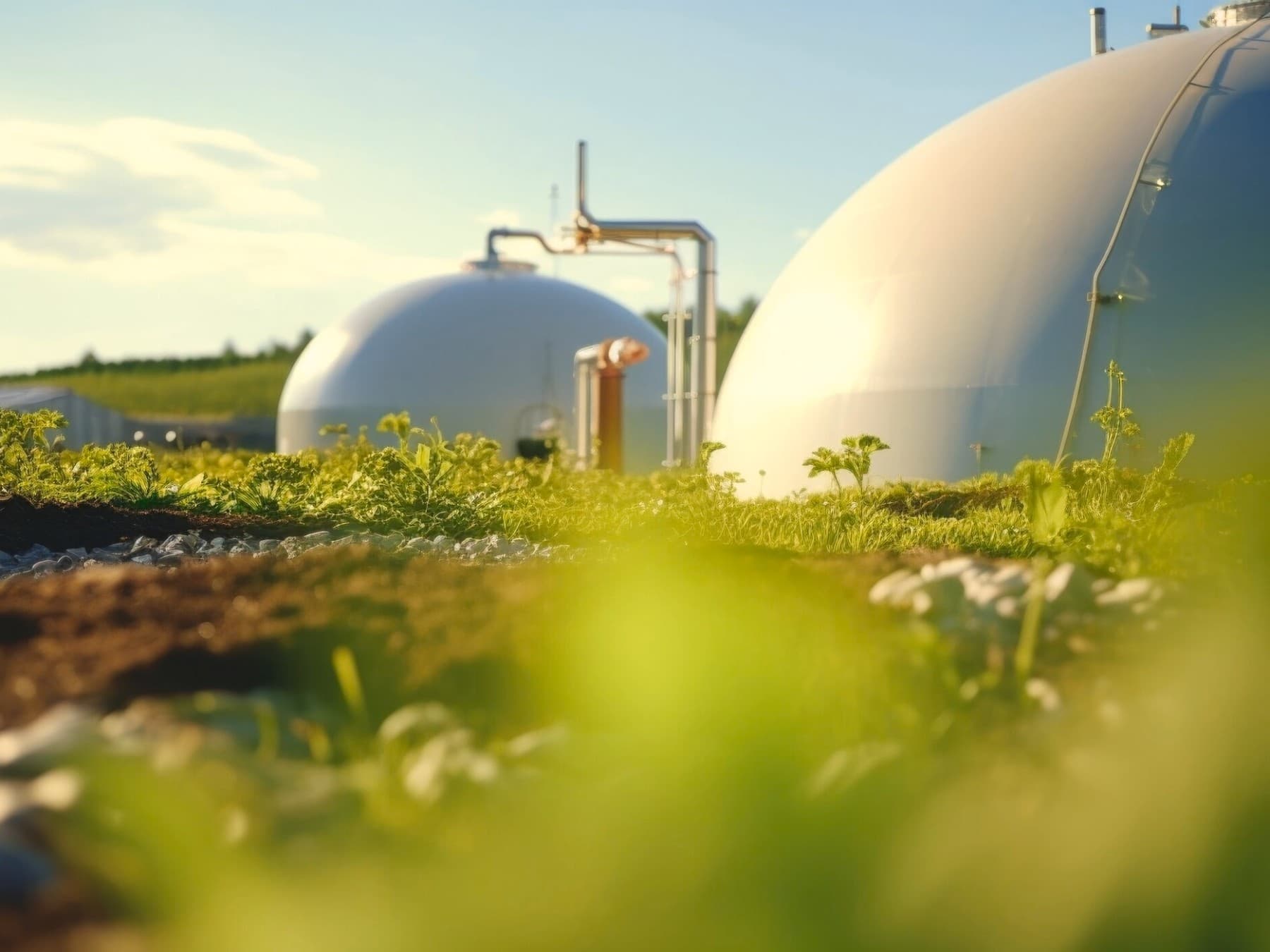 Buitenkant van een biogasinstallatie