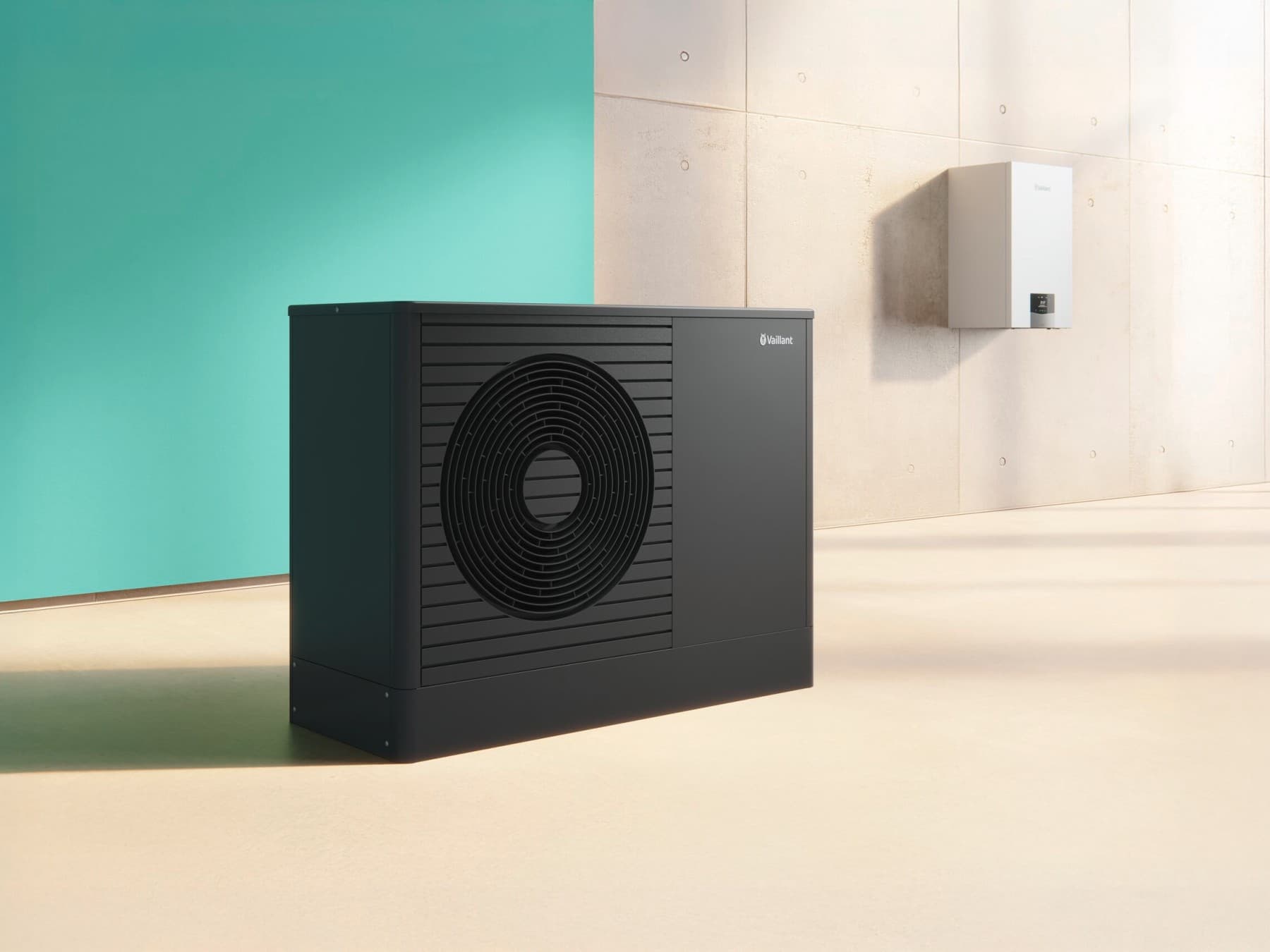 Hybride verwarmingssysteem met de aroTHERM plus warmtepomp en de ecoTEC plus gascondensatieketel