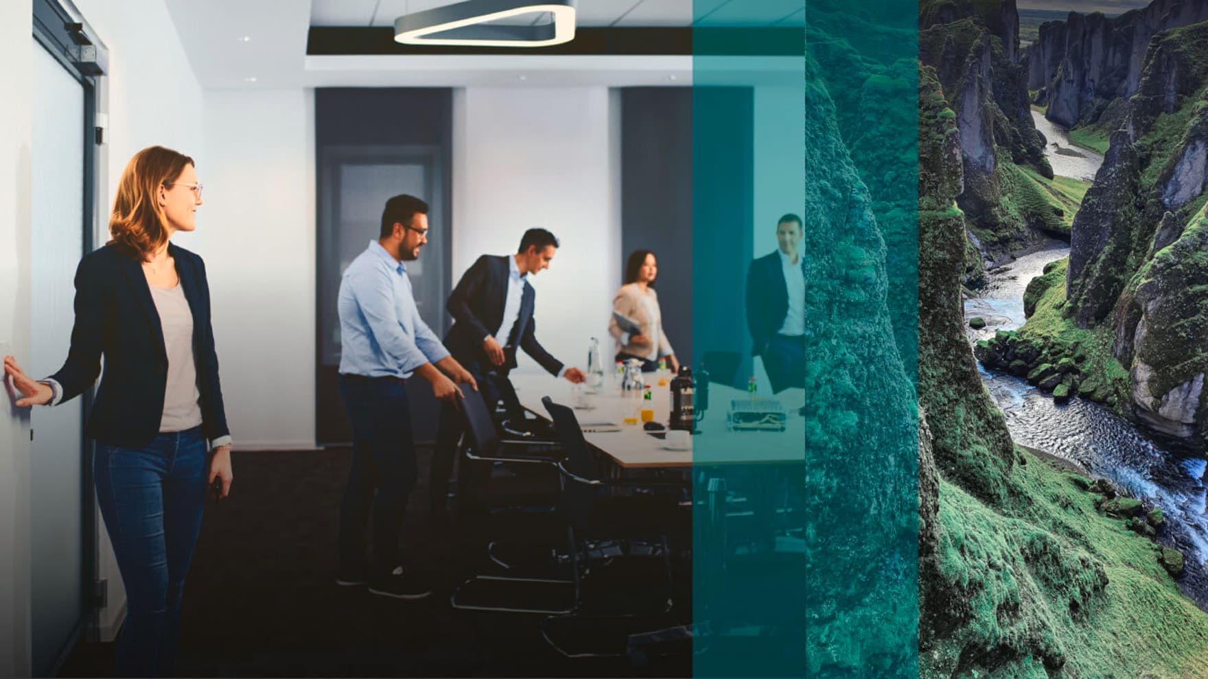 Medewerkers in een vergaderruimte