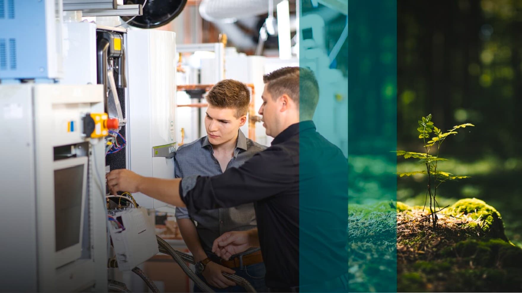 Twee mannen in een fabriek