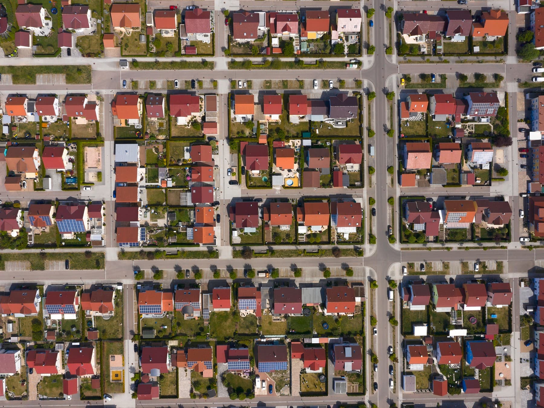 Woonwijk vanuit vogelperspectief