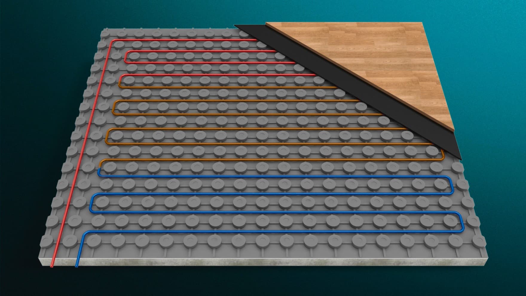meanderende vloerverwarming