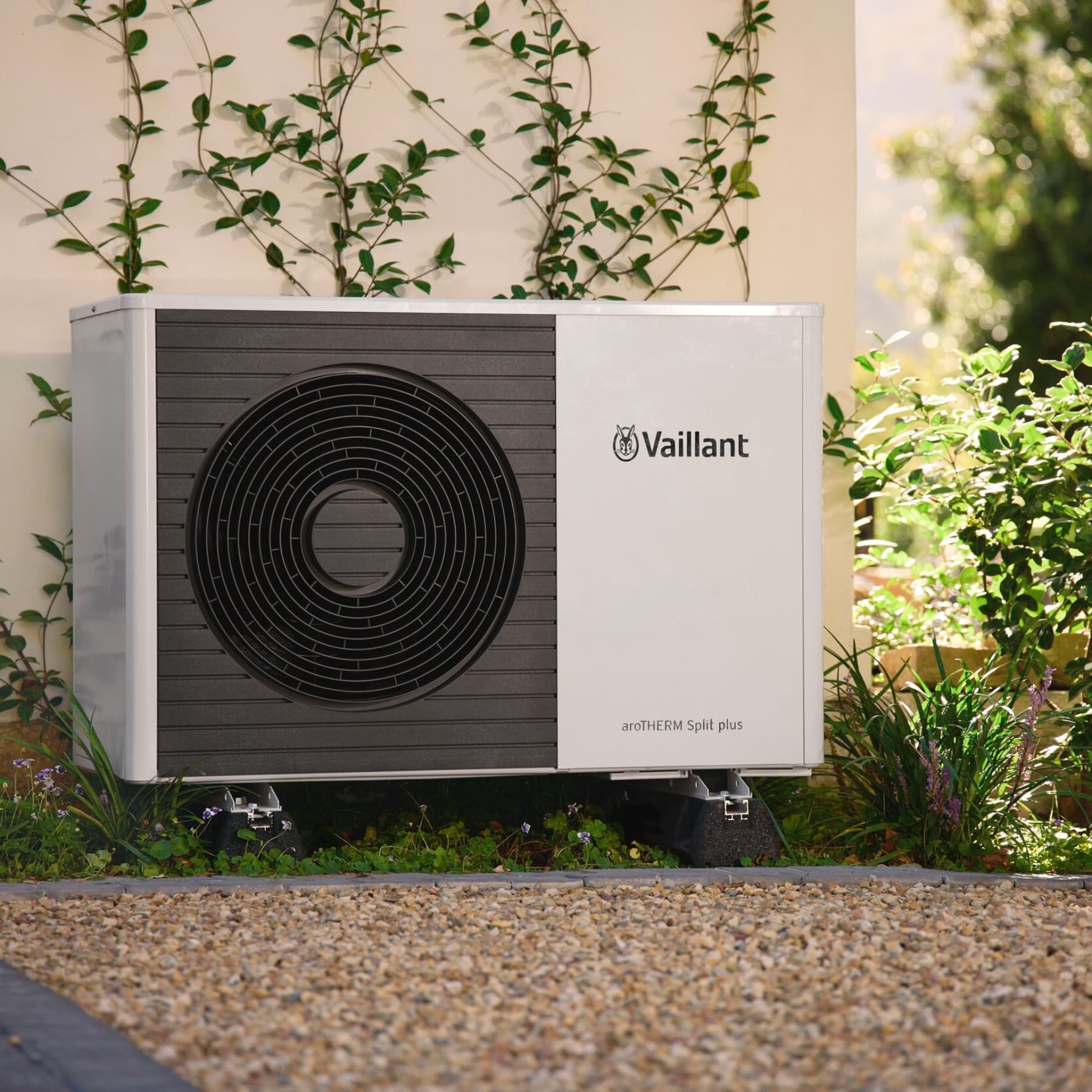 Warmtepomp in de tuin