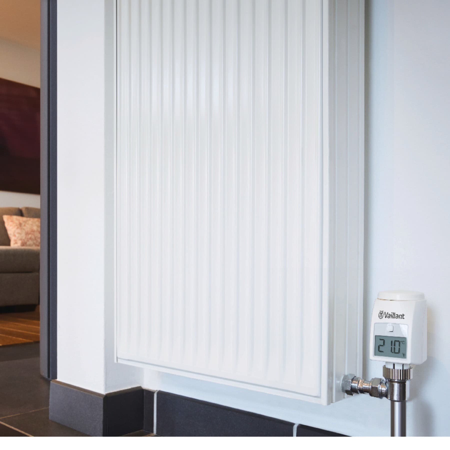 Radiator in een woonkamer