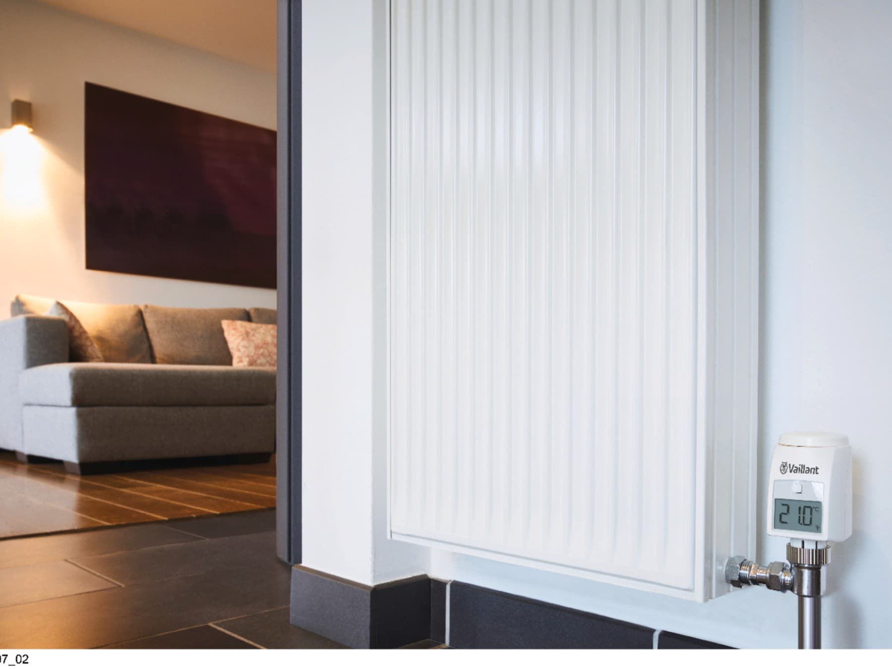 Radiator in een woonkamer