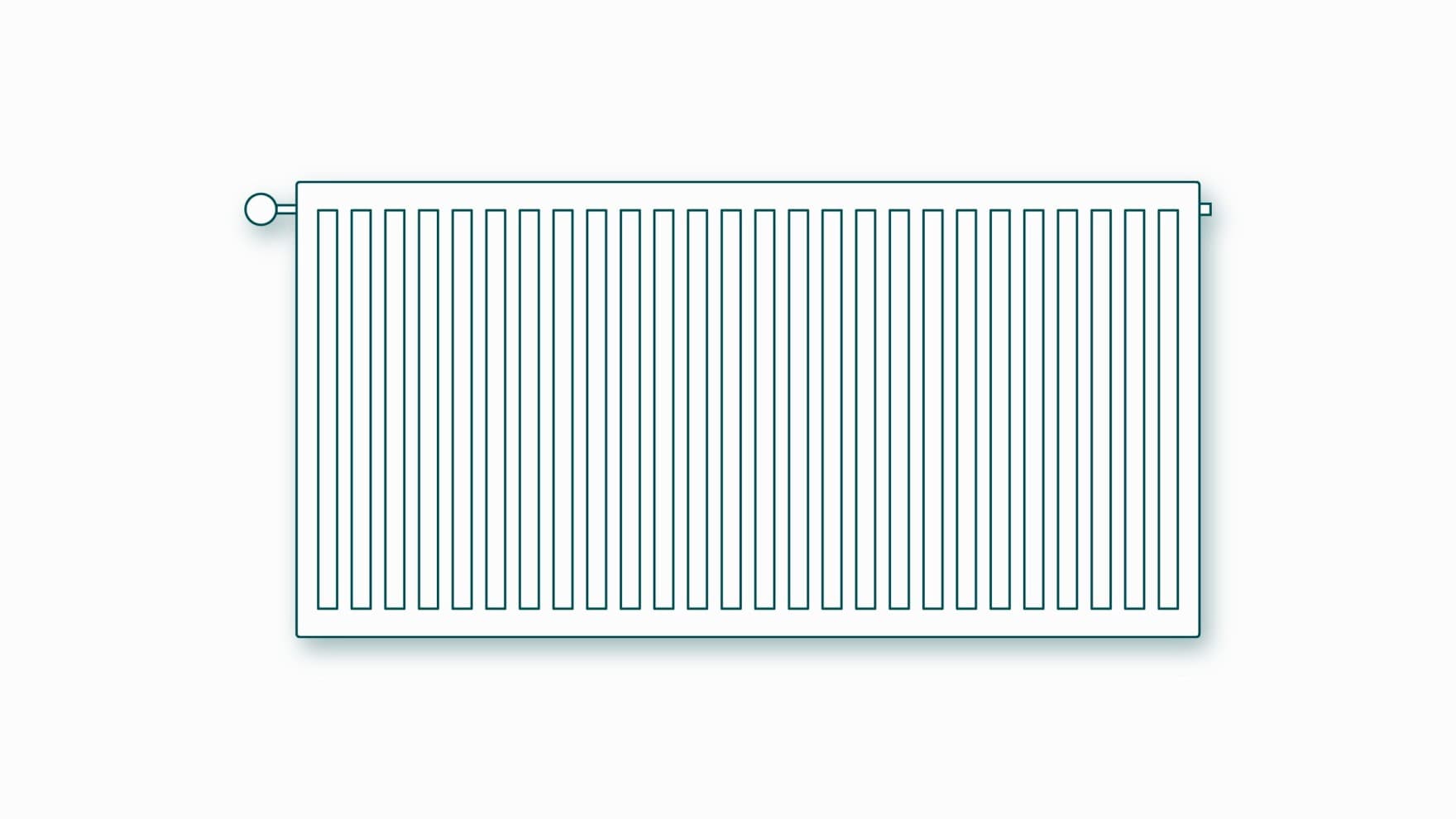 Schets van een plaatcompacte radiator